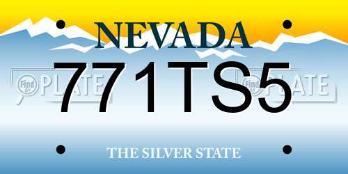 771TS5 Nevada License Plate