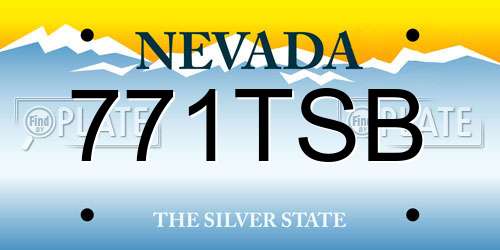 771TSB Nevada License Plate