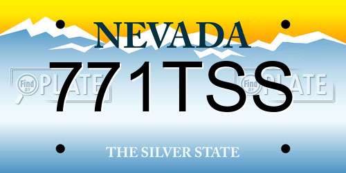 771TSS Nevada License Plate