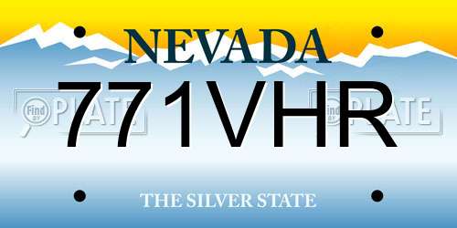 771VHR Nevada License Plate