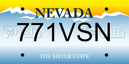 771VSN Nevada License Plate