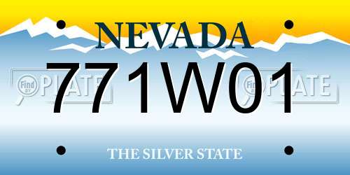 771W01 Nevada License Plate