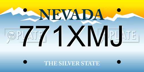 771XMJ Nevada License Plate