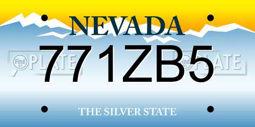 771ZB5 Nevada License Plate