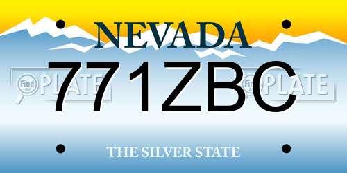 771ZBC Nevada License Plate