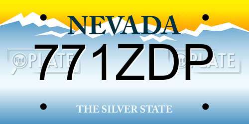 771ZDP Nevada License Plate