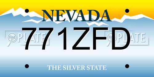 771ZFD Nevada License Plate