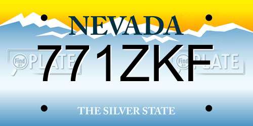 771ZKF Nevada License Plate