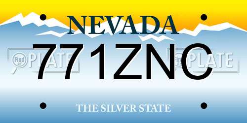 771ZNC Nevada License Plate