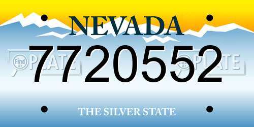 7720552 Nevada License Plate