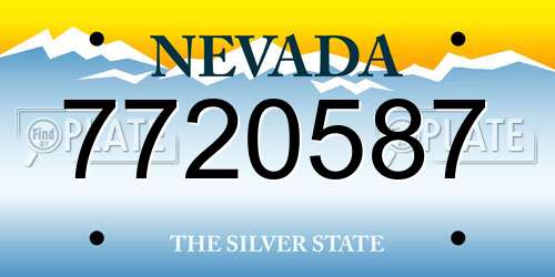 7720587 Nevada License Plate