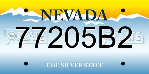77205B2 Nevada License Plate