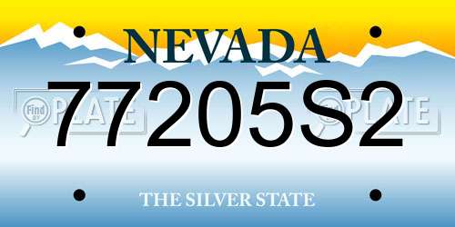 77205S2 Nevada License Plate