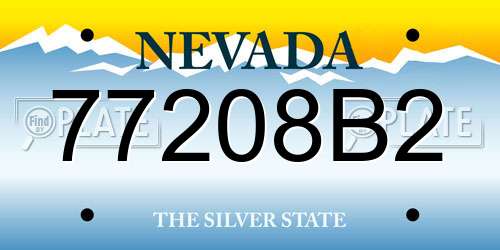 77208B2 Nevada License Plate