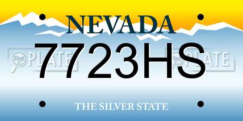 7723HS Nevada License Plate