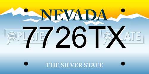 7726TX Nevada License Plate