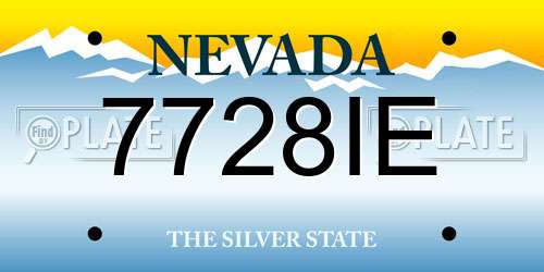 7728IE Nevada License Plate