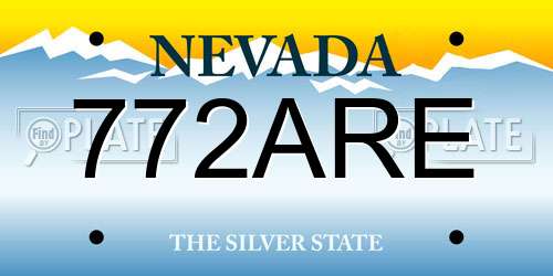 772ARE Nevada License Plate