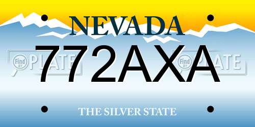 772AXA Nevada License Plate