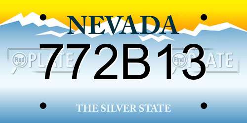 772B13 Nevada License Plate