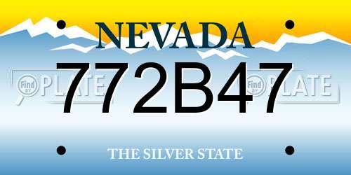 772B47 Nevada License Plate