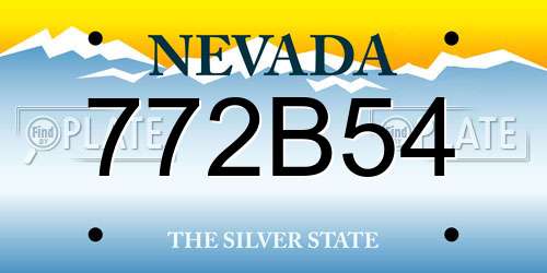 772B54 Nevada License Plate