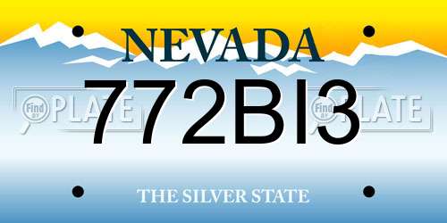 772BI3 Nevada License Plate