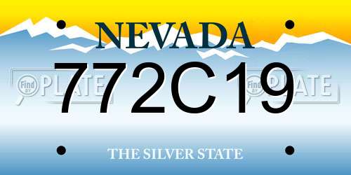 772C19 Nevada License Plate
