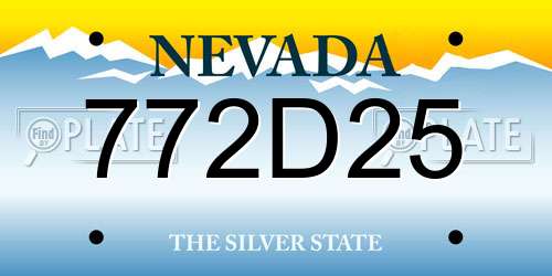 772D25 Nevada License Plate