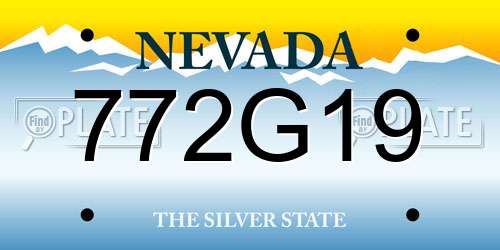 772G19 Nevada License Plate