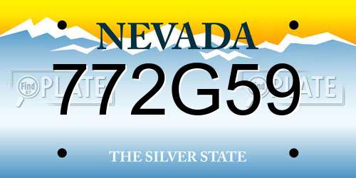 772G59 Nevada License Plate