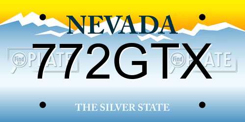 772GTX Nevada License Plate