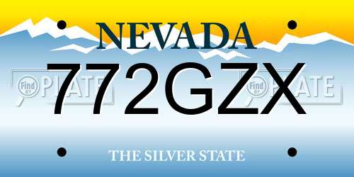772GZX Nevada License Plate
