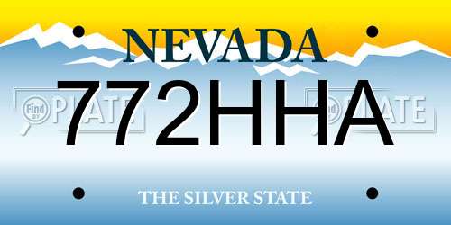 772HHA Nevada License Plate