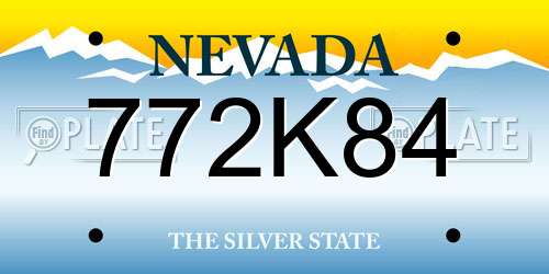 772K84 Nevada License Plate