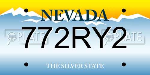 772RY2 Nevada License Plate