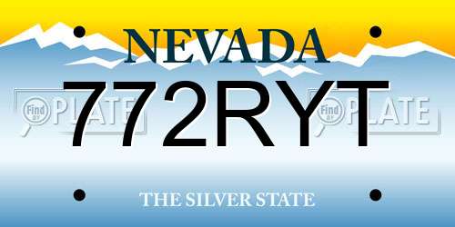 772RYT Nevada License Plate