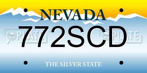 772SCD Nevada License Plate