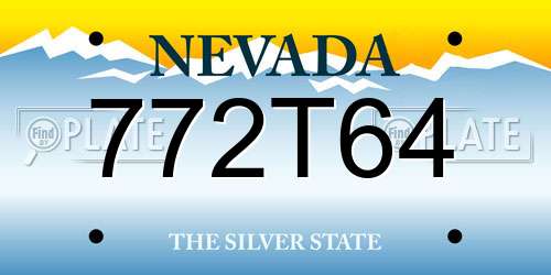 772T64 Nevada License Plate