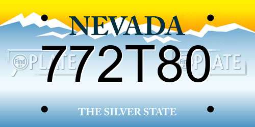 772T80 Nevada License Plate