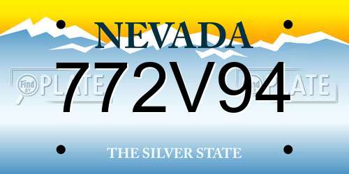772V94 Nevada License Plate