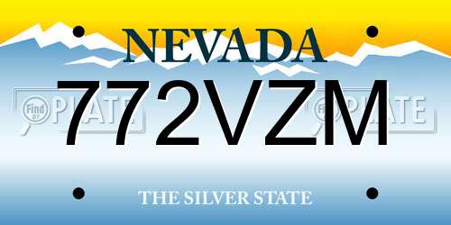 772VZM Nevada License Plate