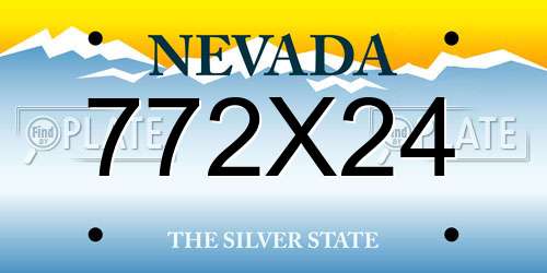 772X24 Nevada License Plate