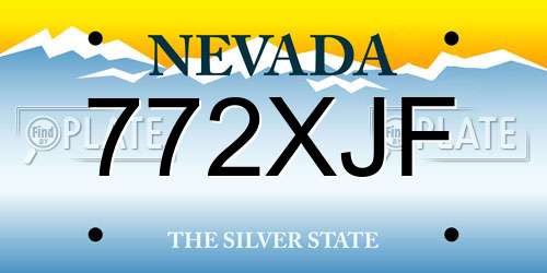 772XJF Nevada License Plate