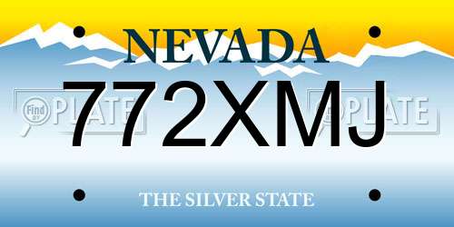 772XMJ Nevada License Plate