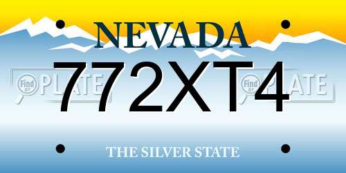 772XT4 Nevada License Plate