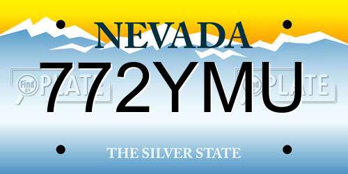 772YMU Nevada License Plate