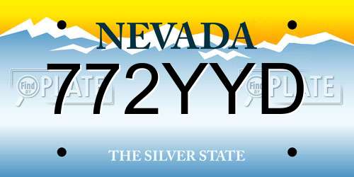 772YYD Nevada License Plate