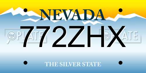 772ZHX Nevada License Plate
