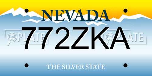 772ZKA Nevada License Plate